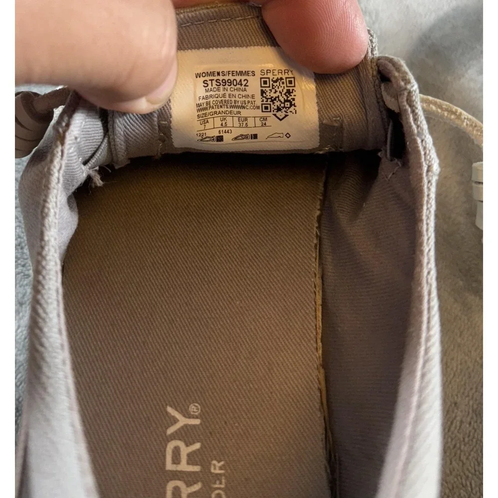 Sperry Shoes Womens Size 7 Gray Canvas Memory Foam Top-Sider Casual STS99042